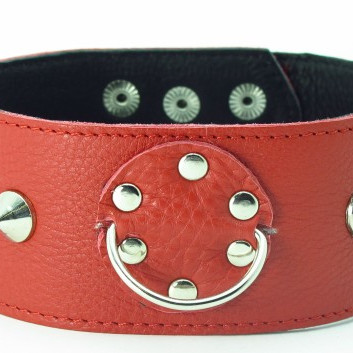 Ошейник красный с шипами 55017ars