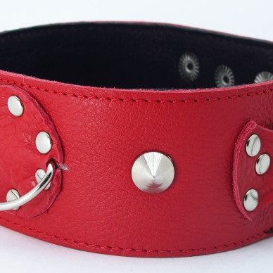 Ошейник красный с шипами 55017ars