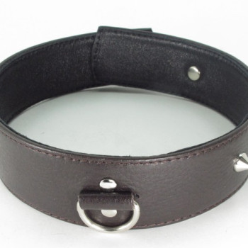 Ошейник с кольцом коричневый увеличенного размера XL 55033ars