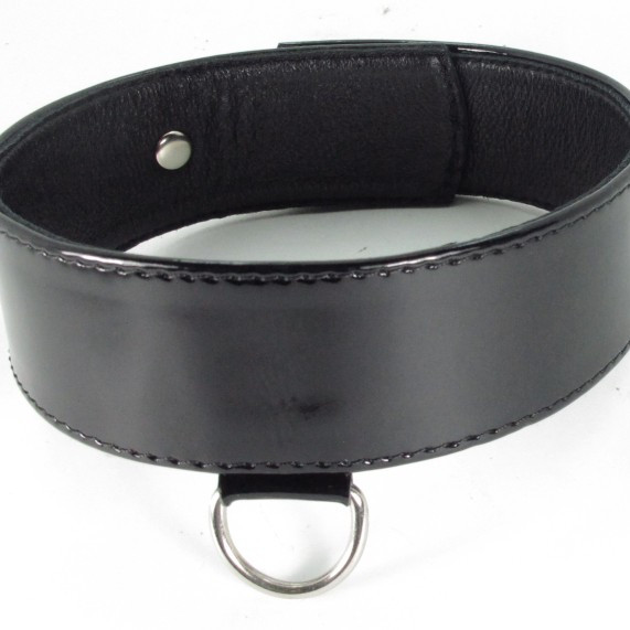 Ошейник из кожи лак на пряжке, с мягким подкладом 55034ars