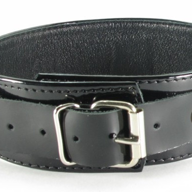 Ошейник из кожи лак на пряжке, с мягким подкладом 55034ars