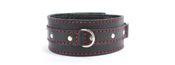 Ошейник из натуральной кожи с красной строчкой OS 55049ars