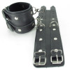 Оковы из кожи черные с двумя пряжками 56007ars