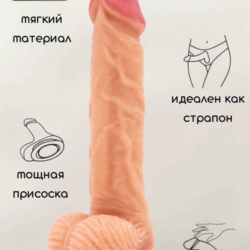 Фаллоимитатор на Присоске Nudes Reliable 6000-01lola