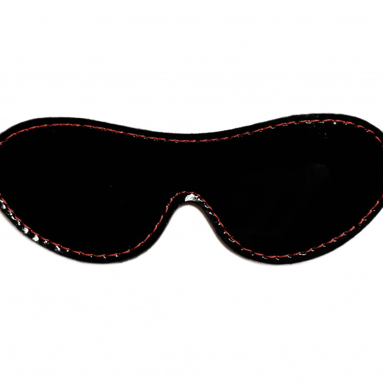 Маска из кожи черно-красная с узором 58011ars