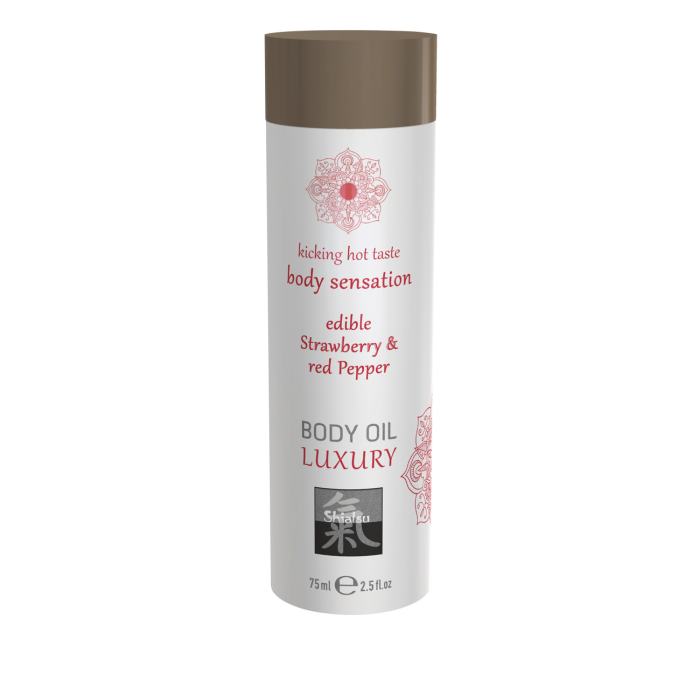 Съедобное масло для тела Shiatsu Клубника & Красный перец 75мл 67026