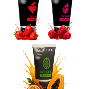 Сет съедобных лубрикантов JUJU: клубника, малина, тропические фрукты, 3х50ml 677JU