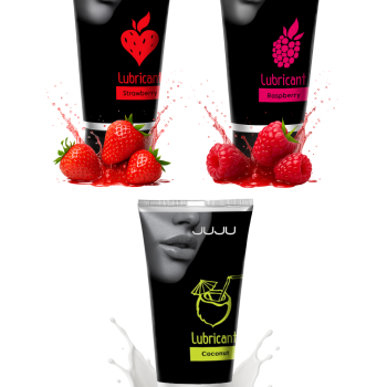 Сет съедобных лубрикантов JUJU: клубника, малина, кокос, 3х50ml 691JU
