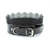 Изящный ошейник с кружевом Black BDSM Light  810007ars