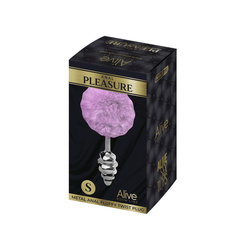 Анальная пробка Metal Anal Fluffly Twist Plug S Purple 70390AL