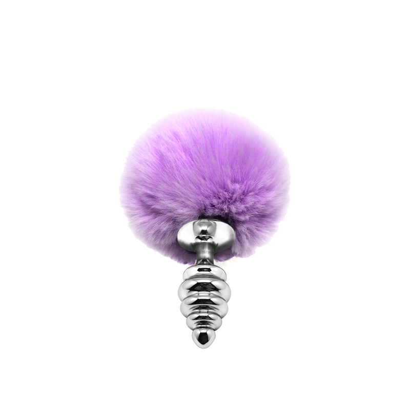 Анальная пробка Metal Anal Fluffly Twist Plug S Purple 70390AL