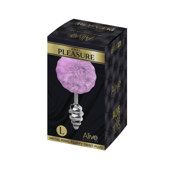 Анальная пробка Metal Anal Fluffly Twist Plug L Purple 70398AL