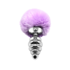 Анальная пробка Metal Anal Fluffly Twist Plug L Purple 70398AL
