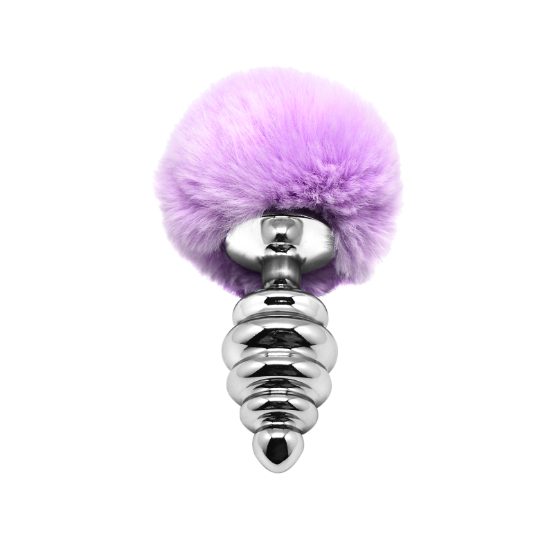 Анальная пробка Metal Anal Fluffly Twist Plug L Purple 70398AL