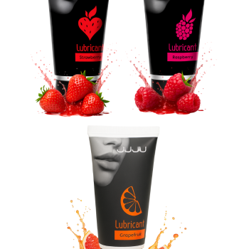 Сет съедобных лубрикантов JUJU: клубника, малина, грейпфрут, 3х50ml 707JU