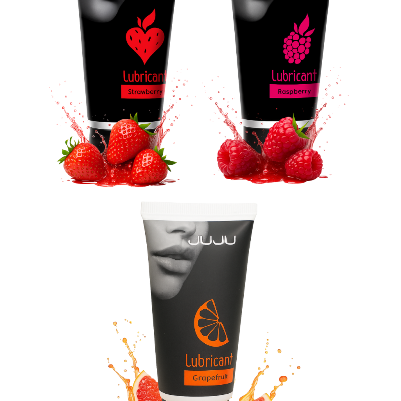 Сет съедобных лубрикантов JUJU: клубника, малина, грейпфрут, 3х50ml 707JU