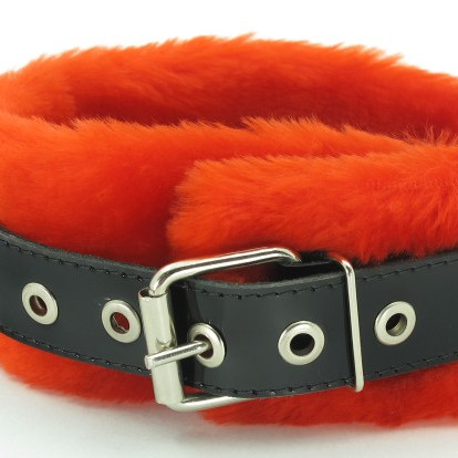 Ошейник с красным мехом BDSM Light 730002ars