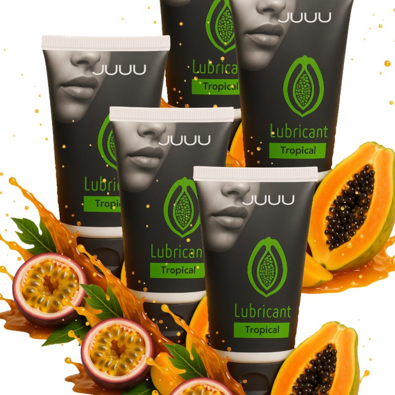 Сет съедобных лубрикантов JUJU Тропические фрукты, 5х50ml 745JU