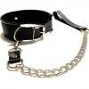 Ошейник с поводком из эко-кожи черный 50010ars