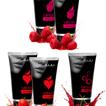 Сет съедобных лубрикантов JUJU: клубника х2, малина х2, вишня, 50ml 783JU