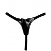 Стринги из эко-кожи лаковые черные 50005ars