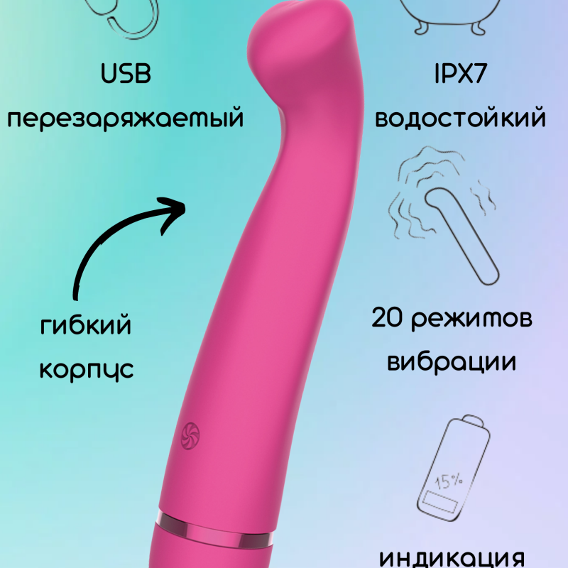Перезаряжаемый вибратор Fantasy Raffi Pink 7910-02lola