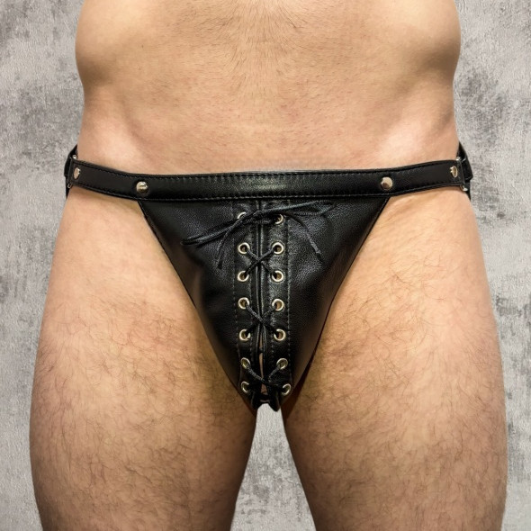 Кожаные мужские трусы со шнуровкой Boys Arsenal 52037ars