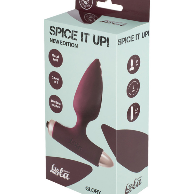 Анальная пробка с вибрацией Spice it up New Edition Glory Wine red 8015-03lola
