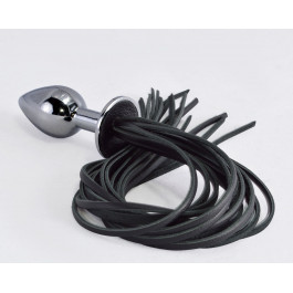 Анальная пробка хром с плетью 8067-1