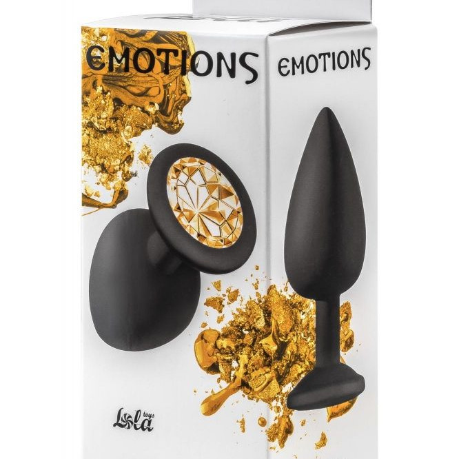 Анальная пробка Emotions Cutie Large Black  golden crystal 4013-07Lola