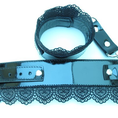 Изысканные наручники с кружевом Black BDSM Light  810005ars