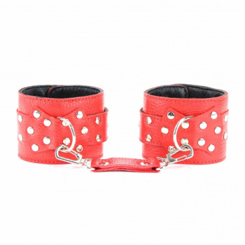 Наручники из кожи красной 51014ars