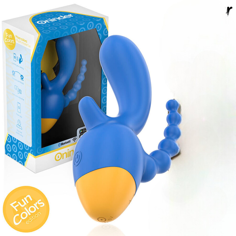 Клиторально-вагинально-анальный вибратор с приложением D-242095