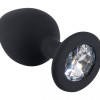 Черная силиконовая пробка с прозрачным кристаллом M 3307-02