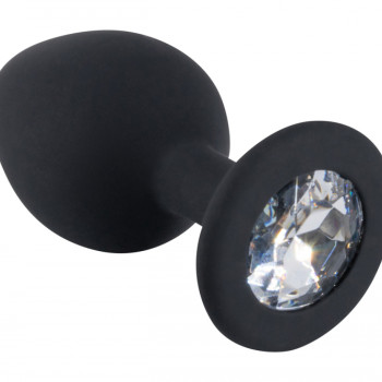 Черная силиконовая пробка с прозрачным кристаллом M 3307-02
