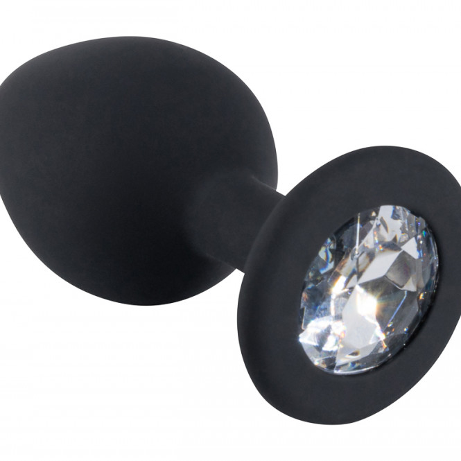 Черная силиконовая пробка с прозрачным кристаллом M 3307-02