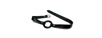 Кляп с черным кольцом кожаный 60010ars