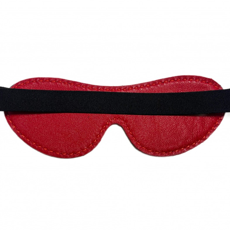 Маска из кожи черно-красная с узором 58011ars