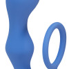 Эрекционное кольцо с анальной пробкой Double Pleasure Anal Plug Blue  4217-03Lola
