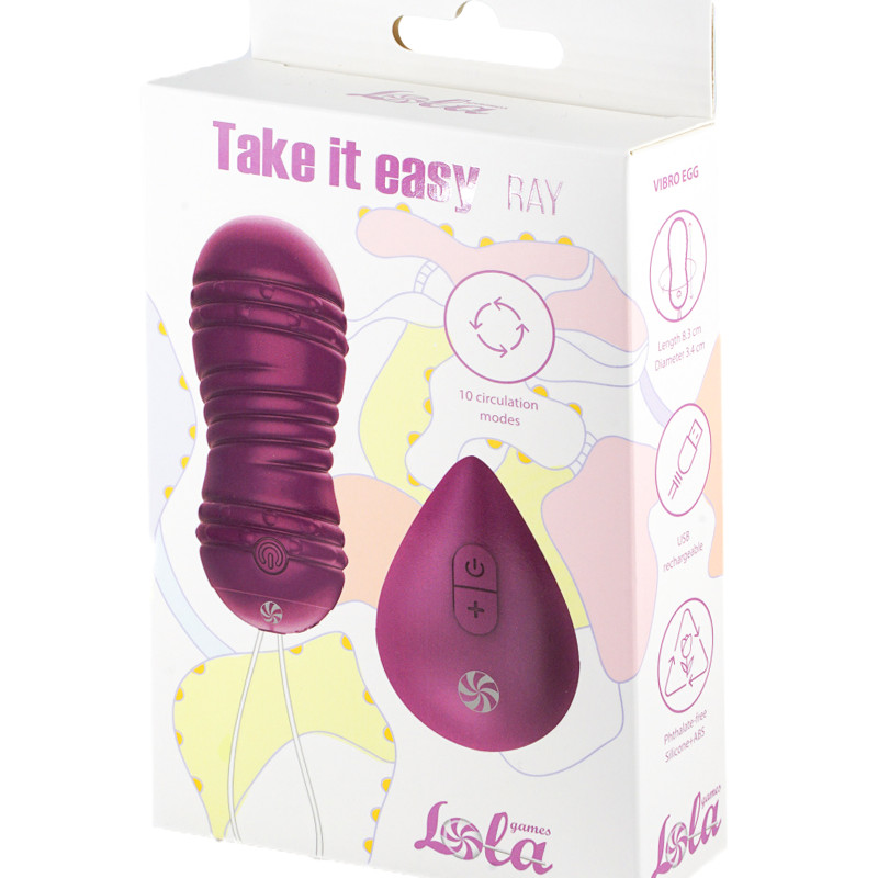 Виброшарики с циркуляцией на пульте управления Take it Easy Ray Purple 9021-11lola