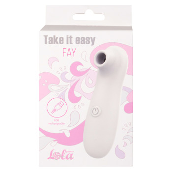 Перезаряжаемый вакуумно-волновой стимулятор Take it Easy Fay White 9023-01lola