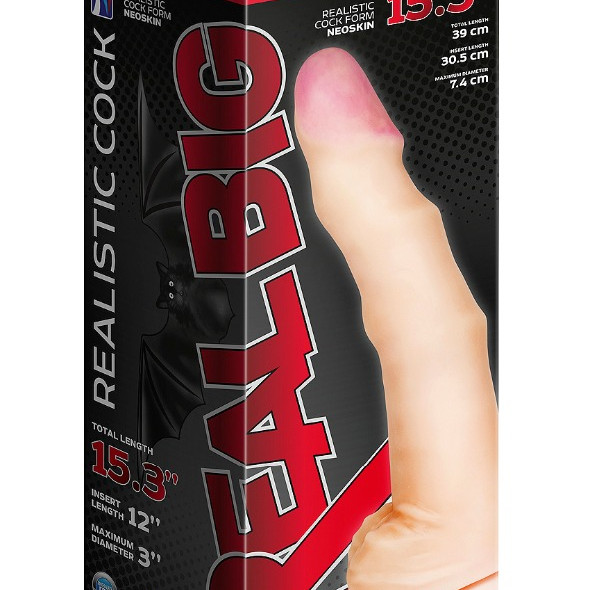 Реалистичный фаллоимитатор Супергигант с присоской в коробке 957803ru