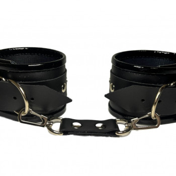 Наручники из эко-кожи черные  50014ars