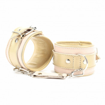 Наручники из кожи бежевые 51031ars
