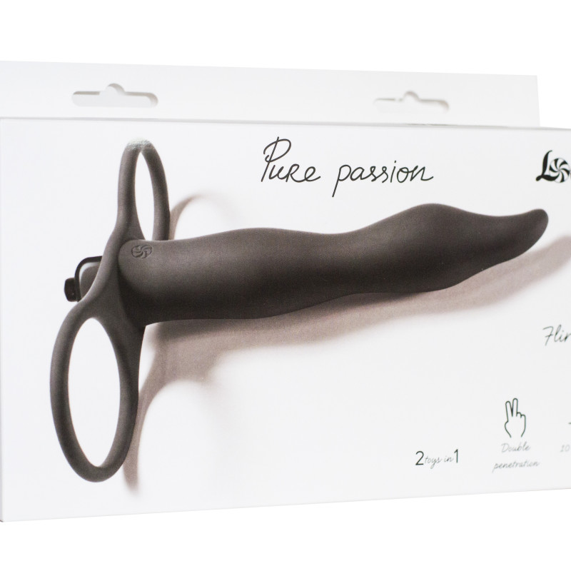 Вибронасадка для двойного проникновения Pure Passion Flirtini black 1204-01lola
