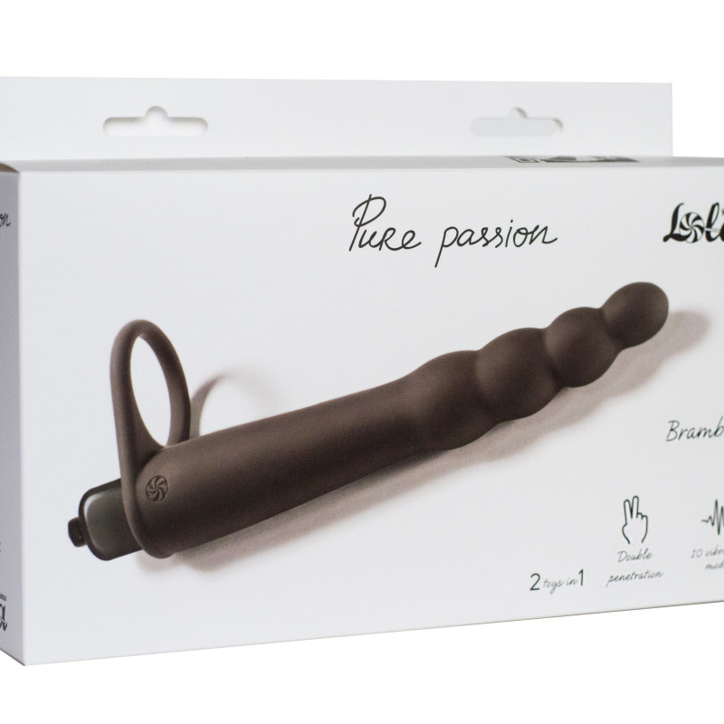 Вибронасадка для двойного проникновения Pure Passion Bramble black 1201-01lola
