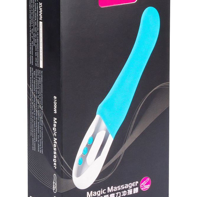 Мощный пульсирующий массажер M&M голубой 8109MA