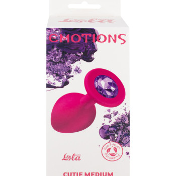Анальная пробка Emotions Cutie Medium Pink dark purple crystal 4012-02Lola