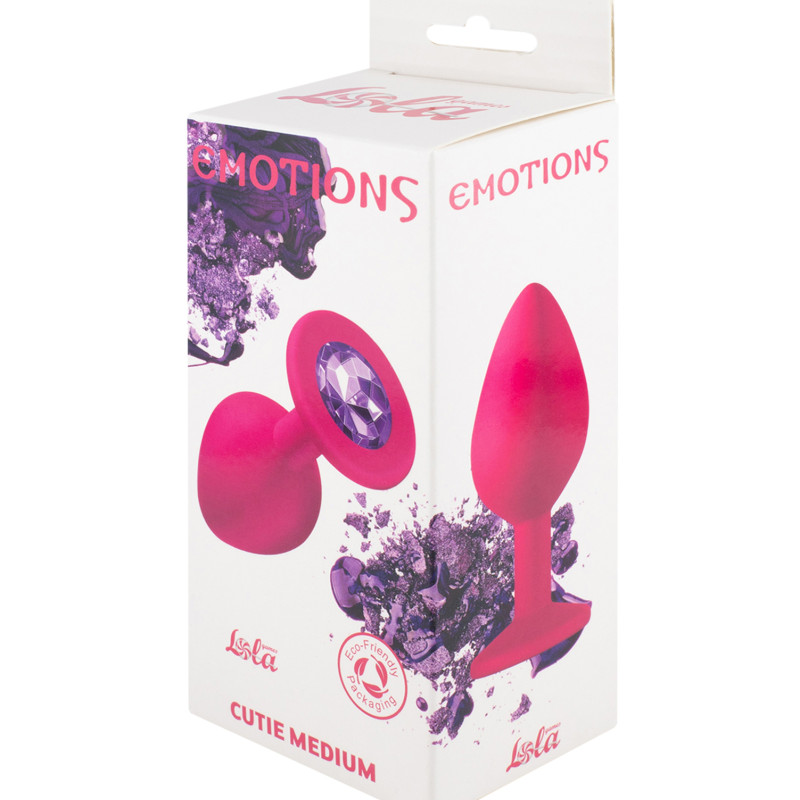 Анальная пробка Emotions Cutie Medium Pink dark purple crystal 4012-02Lola