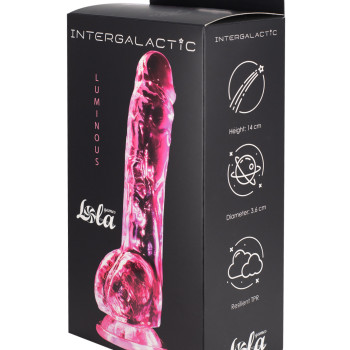 Прозрачный дилдо Intergalactic Luminous Pink 7086-01lola